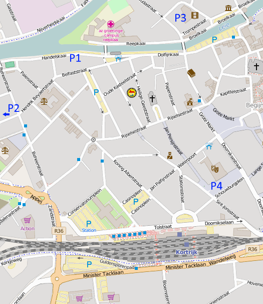 Situeringsplan regiohuis Kortrijk